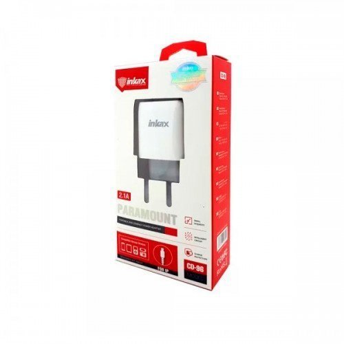 Мережевий зарядний пристрій INKAX CD-96 2.1A + USB кабель Lightning for IPhone