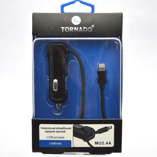 Автомобільний зарядний пристрій Tornado TD-11 Lightning 2.4A Black