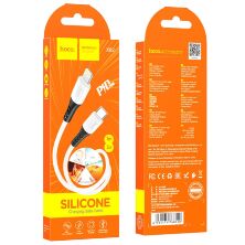 USB-C кабель HOCO X82 Type-C - Lightning SILICONE 2.4A, 1 метр, білий