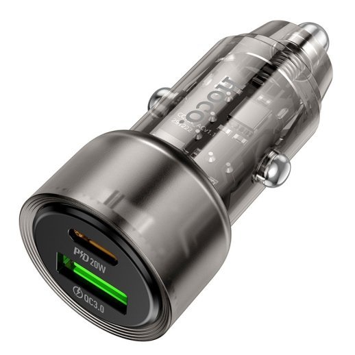 Автомобільний зарядний пристрій HOCO Z52 Type-C PD 38W + USB QC3.0, чорний
