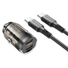 Автомобільний зарядний пристрій BOROFONE BZ29B PD 36W 2 TYPE-C + кабель TYPE-C - TYPE-C, чорний