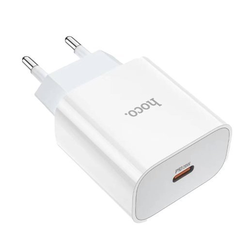 Мережевий зарядний пристрій HOCO NT10 TYPE-C PD 20W, БІЛИЙ