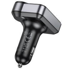 FM-трансмітер HOCO E86 Alegria PD30W + QC3.0 Bluetooth 5.4 (чорний)