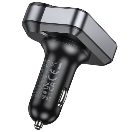 FM-трансмітер HOCO E86 Alegria PD30W + QC3.0 Bluetooth 5.4 (чорний)