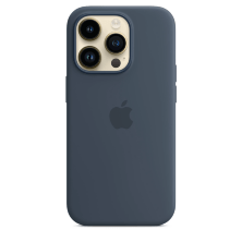 Silicone Case Original With MagSafe and Splash Screen Apple iPhone 14 Pro Storm Blue