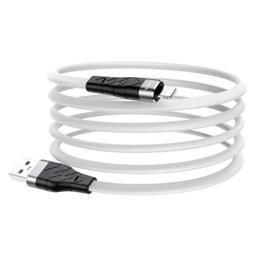 USB кабель HOCO X53 Angel Silicone USB - Lightning 1м, БІЛИЙ