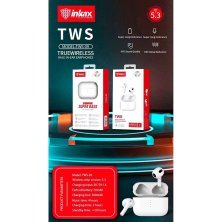 Бездротові навушники INKAX TWS-09, білий