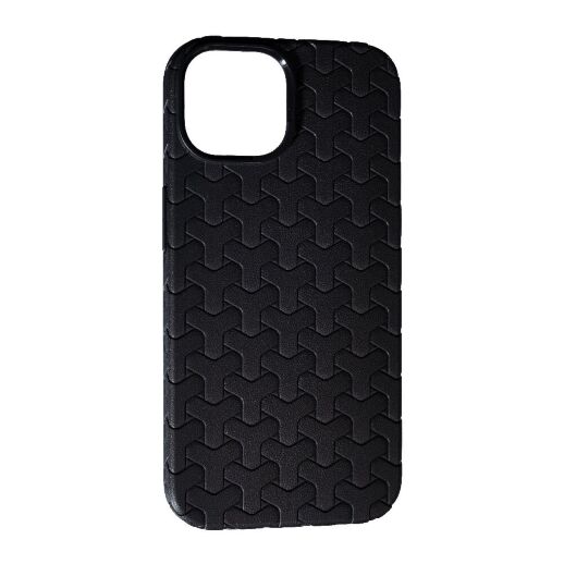 Накладка Leather Case Weaving для Apple iPhone 15 Plus Black