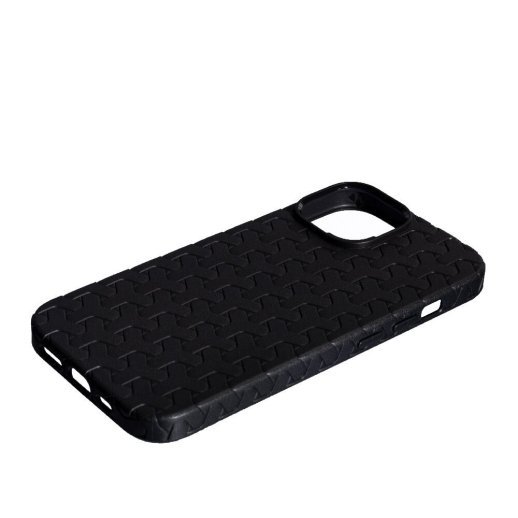 Накладка Leather Case Weaving для Apple iPhone 15 Plus Black