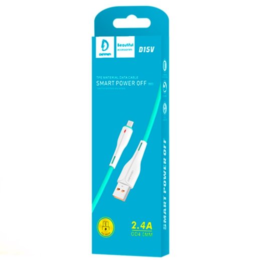 Кабель USB Denmen D15V USB - micro USB (2.4A) OD4.0мм
