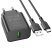Мережевий зарядний пристрій Borofone BA72A USB QC3.0 + кабель USB - Type-C, чорний