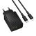 Мережевий зарядний пристрій BOROFONE BAS74A TYPE-C PD 20W / USB QC3.0 + кабель TYPE-C - LIGHTNING, чорний