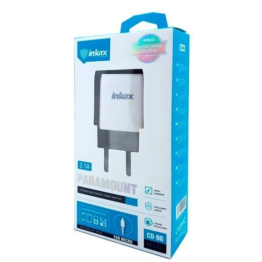 Мережевий зарядний пристрій INKAX CD-96 2.1A + USB кабель Micro for Android