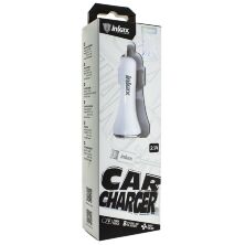 Автомобільний зарядний пристрій INKAX CA-05 2 USB, 3.1A, 15W, USB кабель LIGHTNING