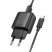 Мережевий зарядний пристрій HOCO C140A USB QC3.0 18W + кабель USB - TYPE-C, чорний