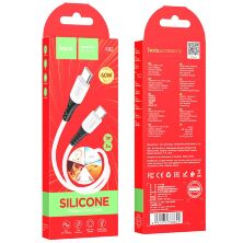 USB-C кабель HOCO X82 Type-C - Type-C SILICONE 60W 3A, 1 метр, білий