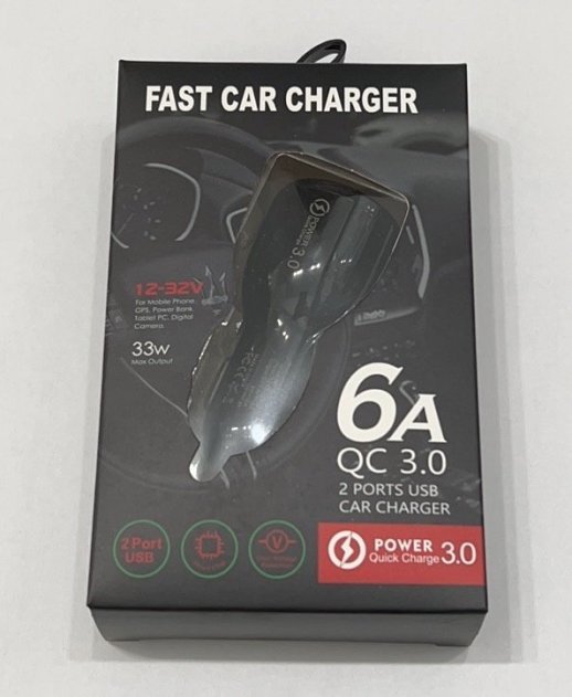 Автомобільний зарядний пристрій DC-681 3.0 6A Black