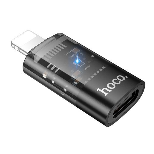 OTG-адаптер HOCO UA36A Lightning (папа) - Type-C (мама), чорний
