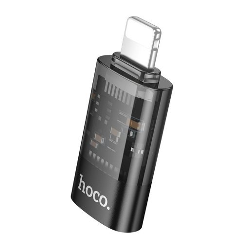 OTG-адаптер HOCO UA36A Lightning (папа) - Type-C (мама), чорний