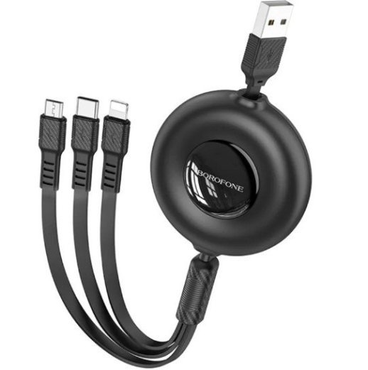 USB кабель BOROFONE BX74 charging data 3в1 USB - Type-C/MicroUSB/Lightning
