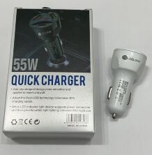 Автомобільний зарядний пристрій TE-093 55w PD 2USB + Type-C Белый