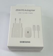 Мережевий Зарядний Пристрій Samsung TA800 25w & Cable in Box HQ White