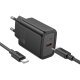 Зарядний пристрій HOCO N60 Gentle, 20 Вт PD, один USB-C порт, комплект з кабелем Type-C to Type-C, EU-вилка, чорний