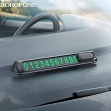 Паркувальна табличка з номером телефону на панель автомобіля BOROFONE FC3, ЧОРНО-СІРИЙ