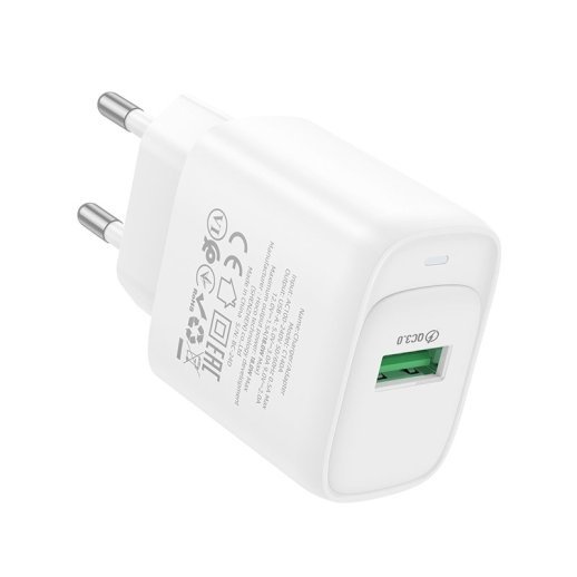 Мережевий зарядний пристрій HOCO C140A USB QC3.0 18W, білий