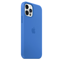 Silicone Case Original With MagSafe and Splash Screen Apple iPhone 12 Pro Max Capri Blue