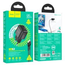 Мережевий зарядний пристрій HOCO N32 TYPE-C PD 30W + КАБЕЛЬ Type-C - Lightning