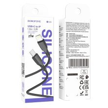 USB-C кабель BOROFONE BX99 Method Type-C - Lightning PD 27W silicone, чорний