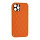 Накладка Шкiра Люкс 2021 для Apple iPhone 12 Pro Orange