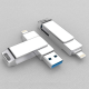 USB + Lightning Flash Drive T&G TG008 128GB USB 3.0 Стальной