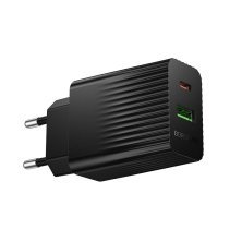Мережевий зарядний пристрій BOROFONE BAS74A TYPE-C PD 20W / USB QC3.0, чорний