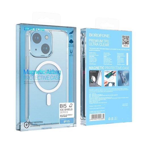 Чохол BOROFONE BI5 Ice Shield ПРОЗОРИЙ з MAGSAFE APPLE iPhone 15 PLUS