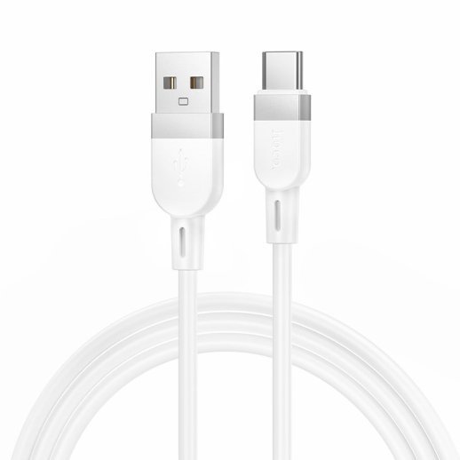 USB кабель HOCO X109 USB - Type-C SILICONE 3A, 1 метр, білий