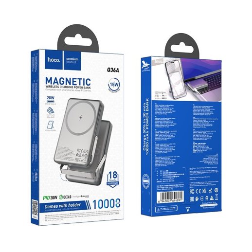 Power Bank HOCO Q36A  "Sunlight" PD20W 10000 mAh, серый