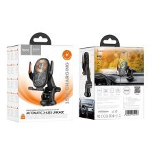 Автомобільний тримач HOCO HW34 з бездротовою зарядкою, чорний