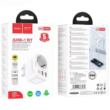 Мережевий Зарядний Пристрій Hoco NS3 Multifunctional 1C2A PD20W White