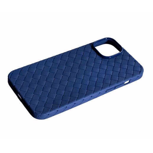 Накладка Шкіра Плетіння для Apple iPhone 14 Plus Blue