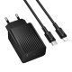 Мережевий зарядний пристрій BOROFONE BAS75A PD 30W USB-C + кабель TYPE-C - LIGHTNING, чорний