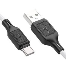 USB кабель HOCO X90 silicone USB - Type-C 1 MЕТР БIЛИЙ