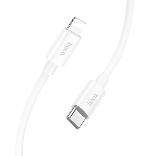 USB-C кабель HOCO X87 Type-C - Lightning SILICONE PD 20W, 1 метр, білий
