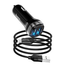 Автомобільний зарядний пристрій HOCO Z40 2USB 2.4A + кабель USB - Micro USB, чорний