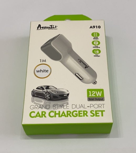 Автомобільний зарядний пристрій Avantis A910 Grand Style 2.4A Білый