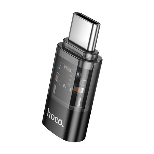OTG-адаптер HOCO UA36D Type-C (папа) - Lightning (мама), чорний