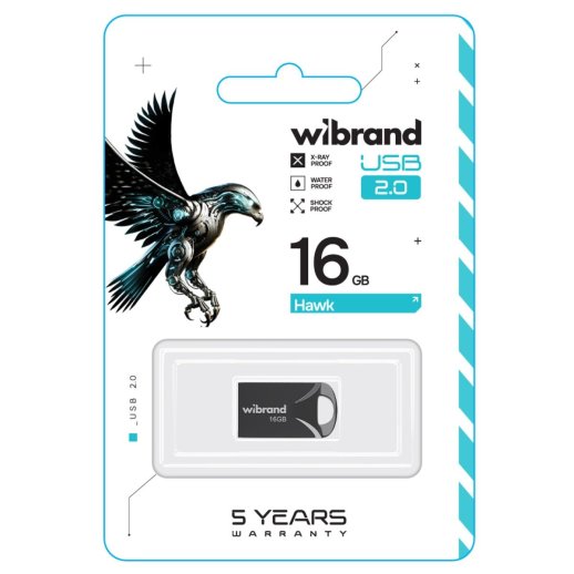 USB флеш 16Gb Wibrand Hawk Black 2.0