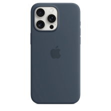 Silicone Case Original With MagSafe and Splash Apple iPhone 15 Pro Max Storm Blue