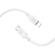 USB-C кабель BOROFONE BX113 Type-C - Lightning SILICONE, 2.4A, 1 метр, білий